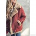 Lurryly❤Women's Faux Fur Fleece Coat Winter Warm Slim Lined Zip Up Jacket Outwear Lapel Biker Motor Aviator ❤red❤ B07L8HHX9P
